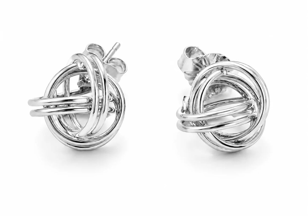 Big Knot Stud Earring in Sterling Silver