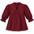Helix Blouse in Wine Corduroy