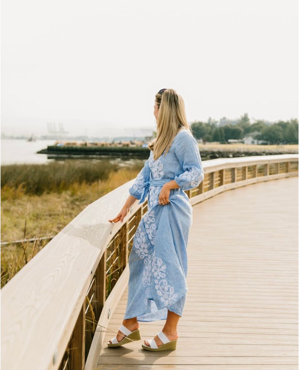Helen Chambray Dress Blue