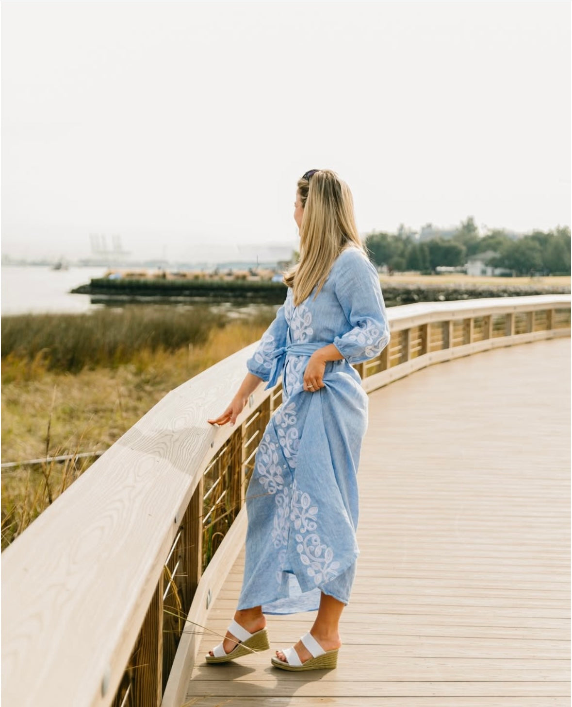 Helen Chambray Dress Blue