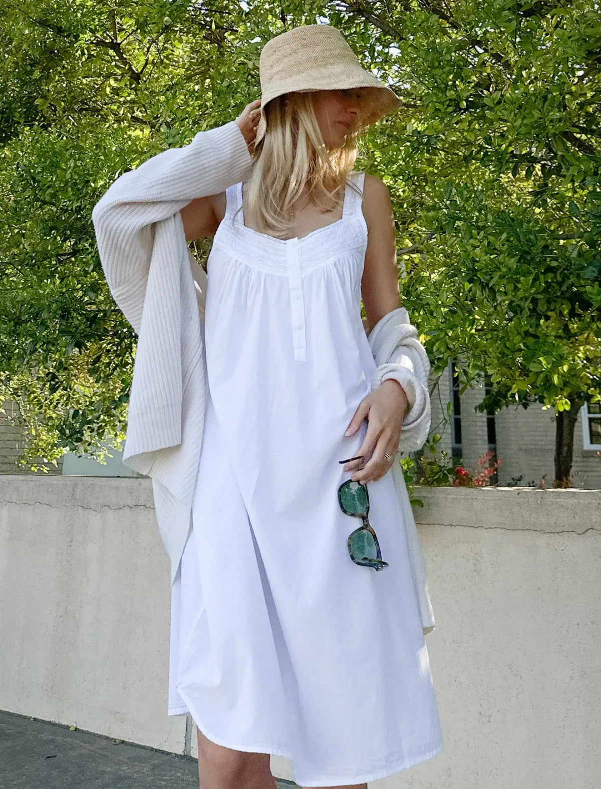 Joy White Cotton Nightgown