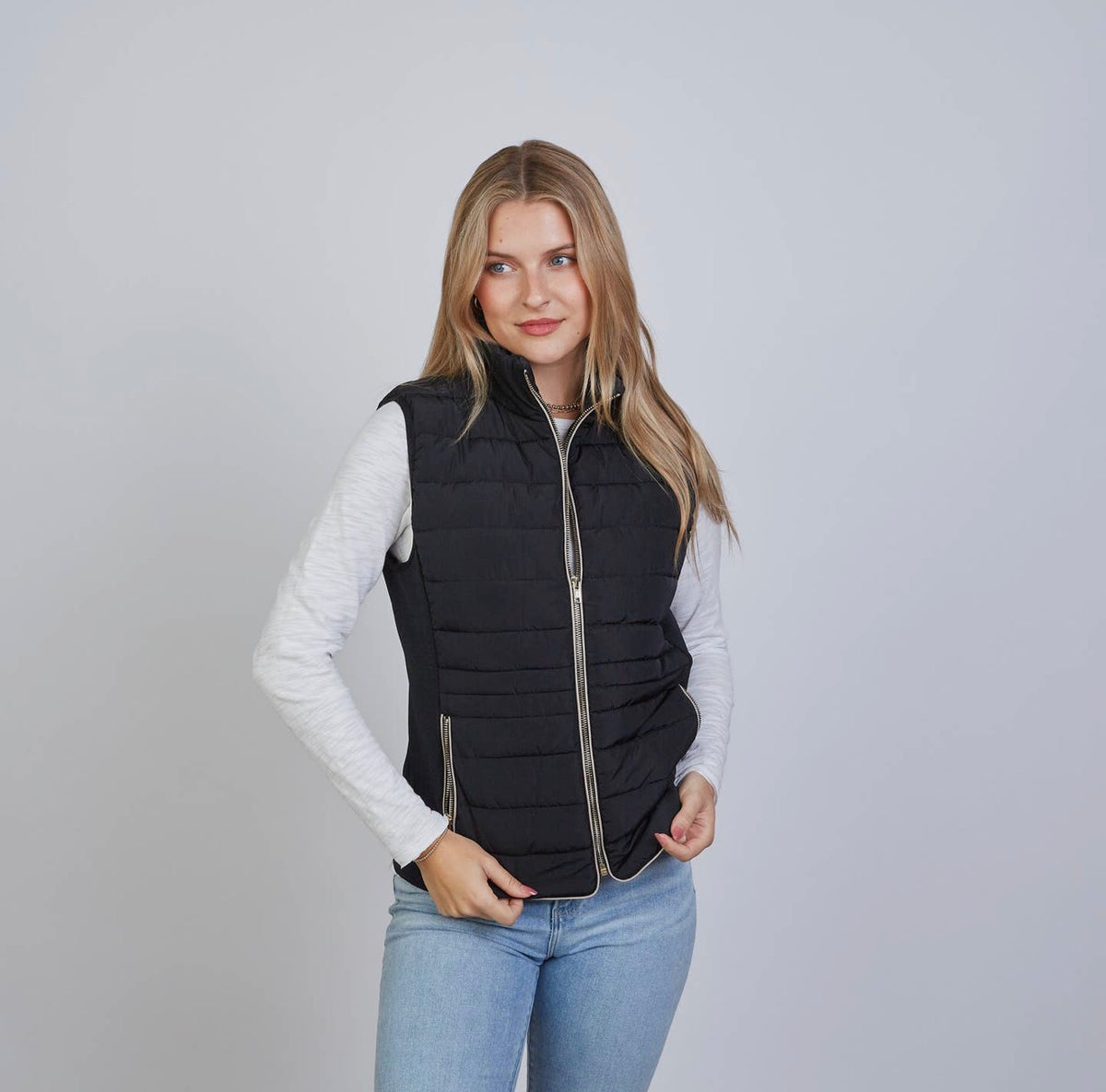 The Icon Perfect Fit Puffer Vest in Black