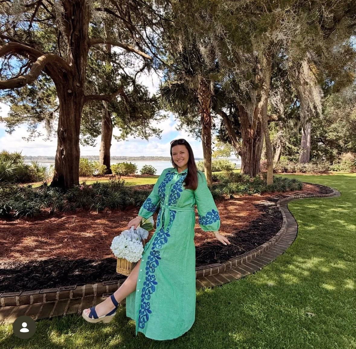 Helen Chambray Dress Green