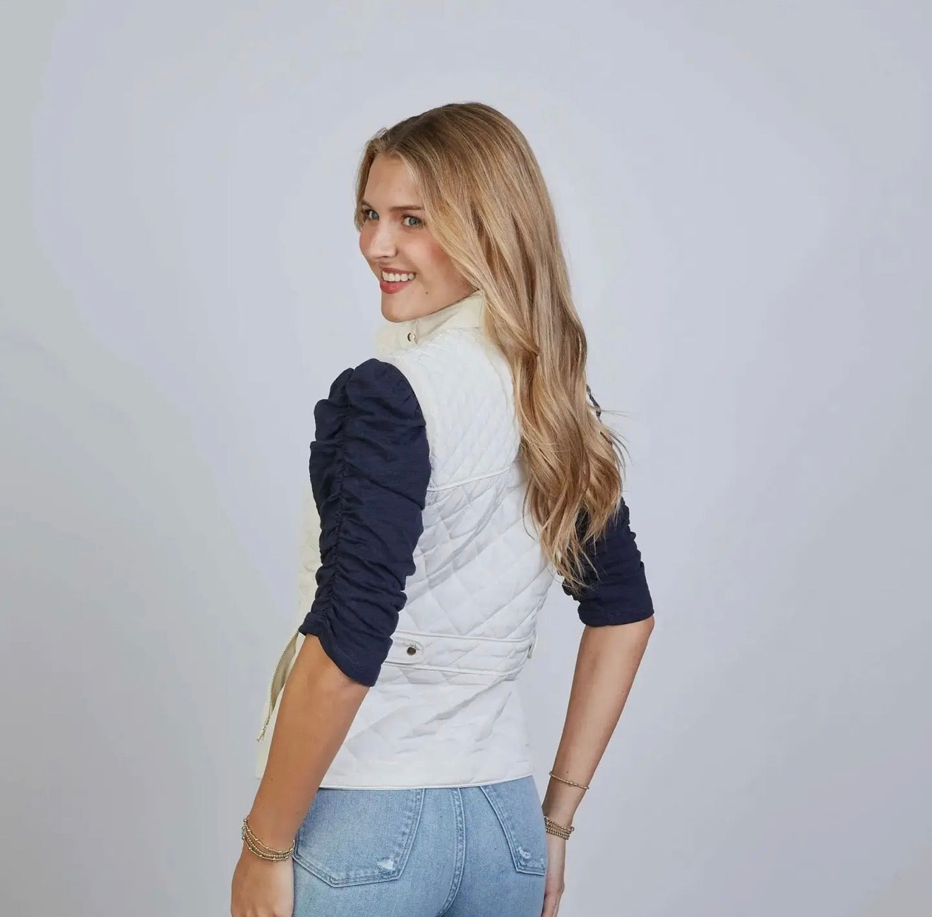 The Essential Perfect Fit Puffer Vest In Ivory