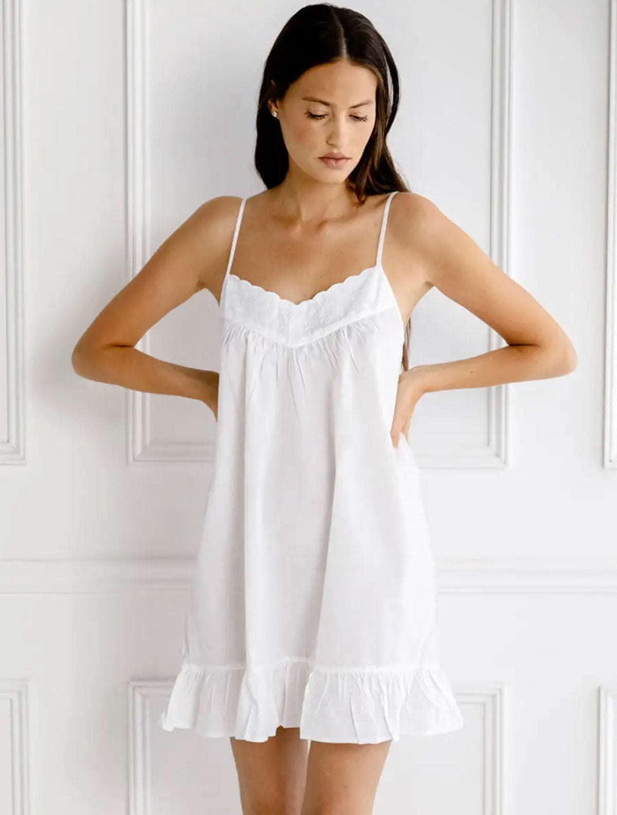 Madeline White Cotton Nightdress