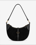 Chelsea Suede Shoulder Bag in Black