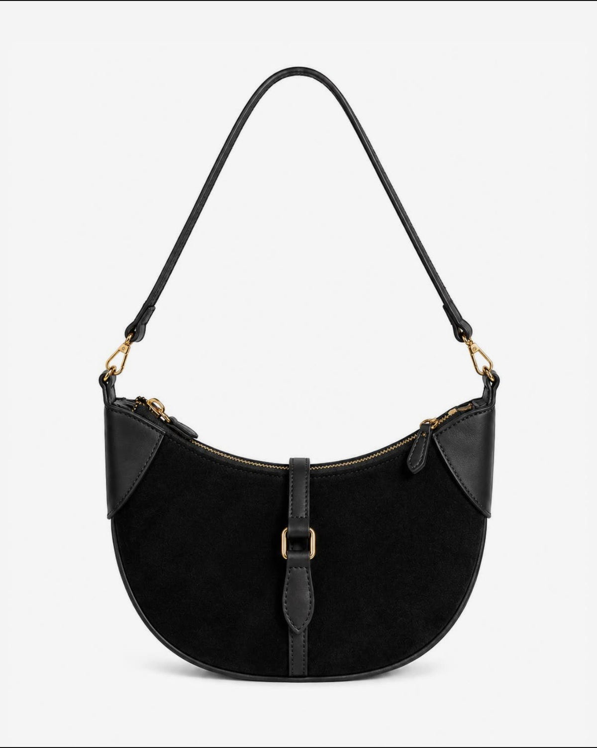 Chelsea Suede Shoulder Bag in Black
