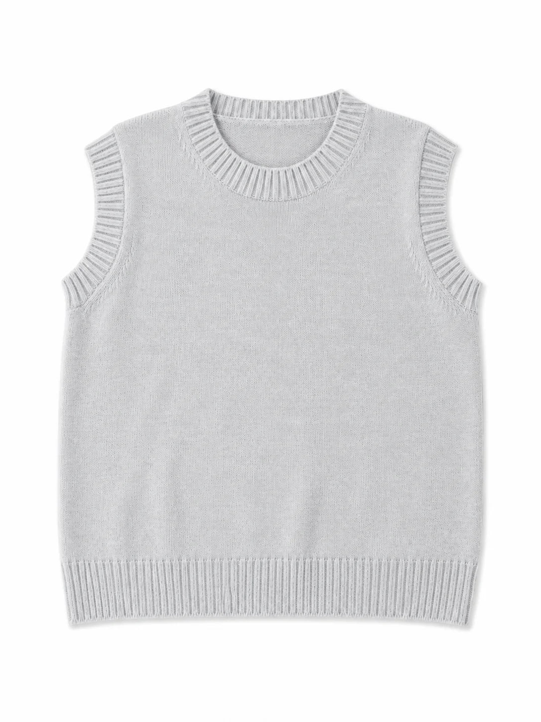Elaine - Cashmere Vest Sweater In Oyster Grey