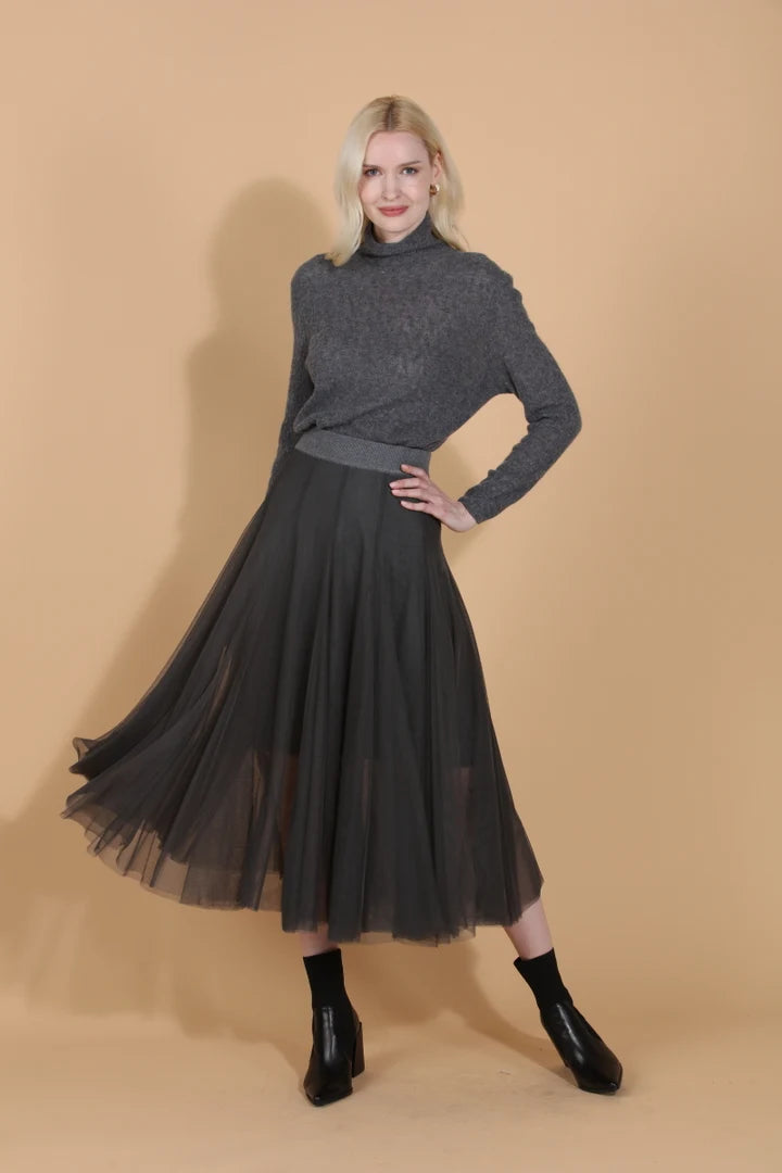 Kate - 100% Extra Fine Cashmere Turtle Neck Sweater with Rhinestones by Jessie Liu