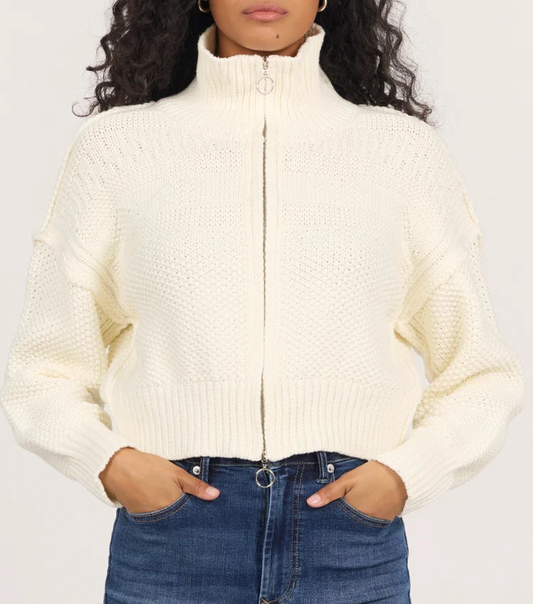Chalet Cream Zip Sweater
