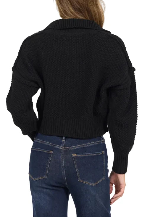 Chalet Black Zip Sweater