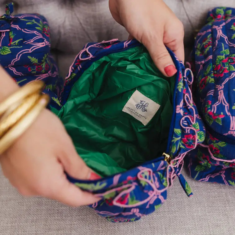 Midnight Luxe Ruffle Cosmetic Bag Set