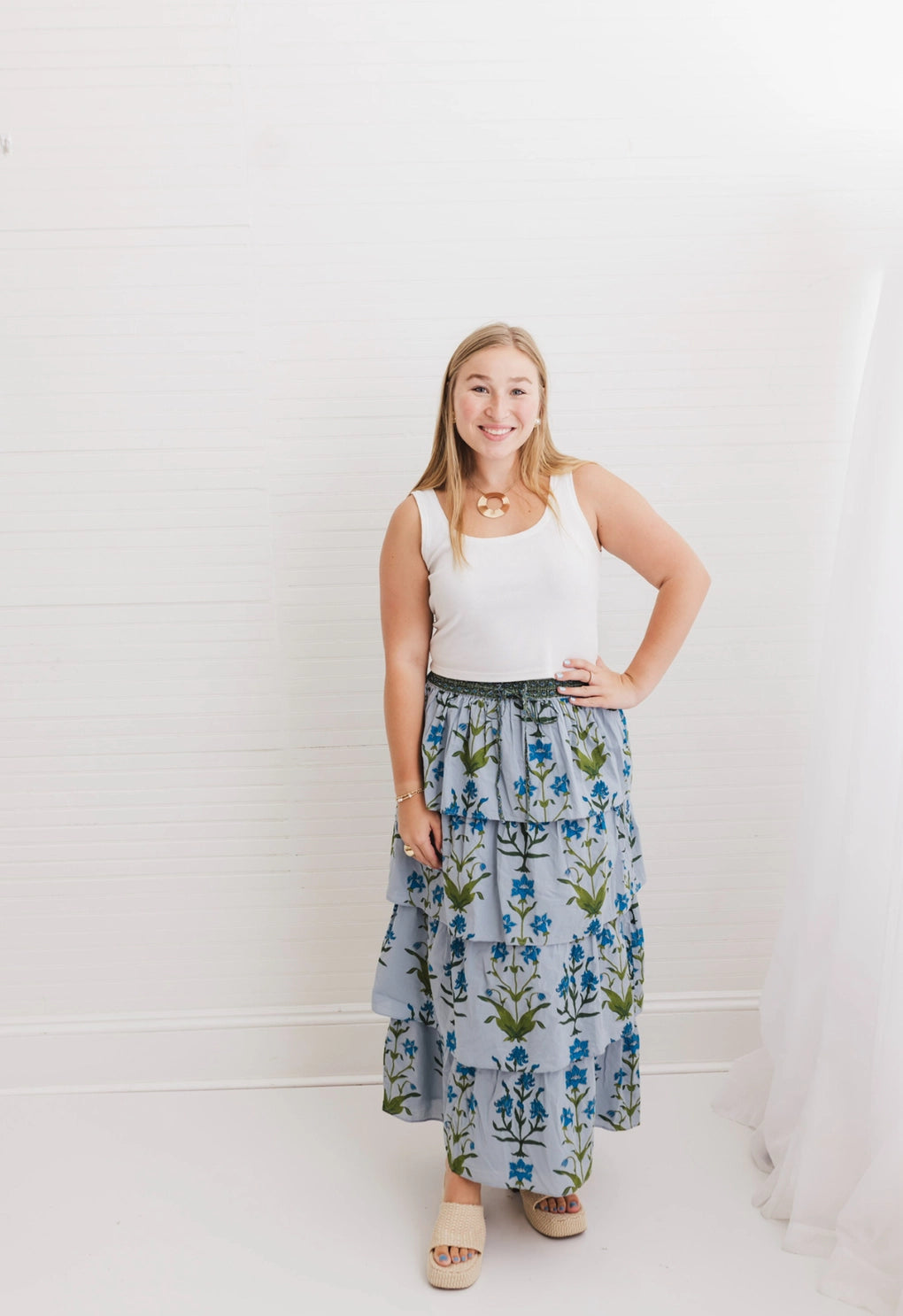 Iris Cascade Maxi Skirt