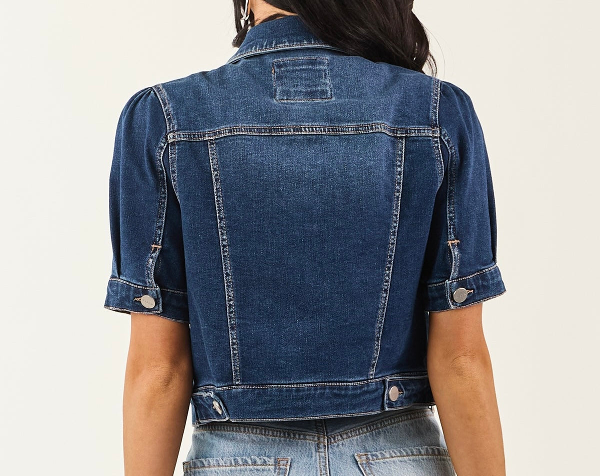 Short, Puff Sleeve Denim Jacket