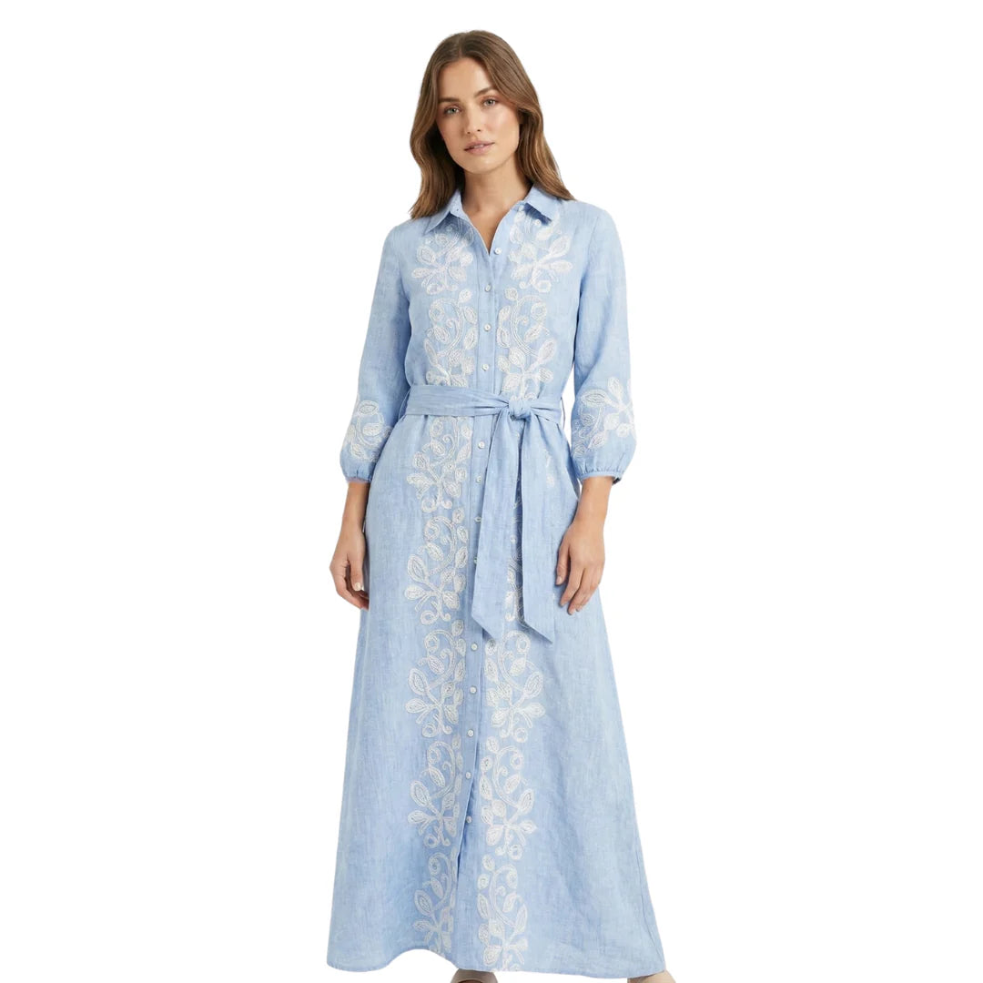 Helen Chambray Dress Blue