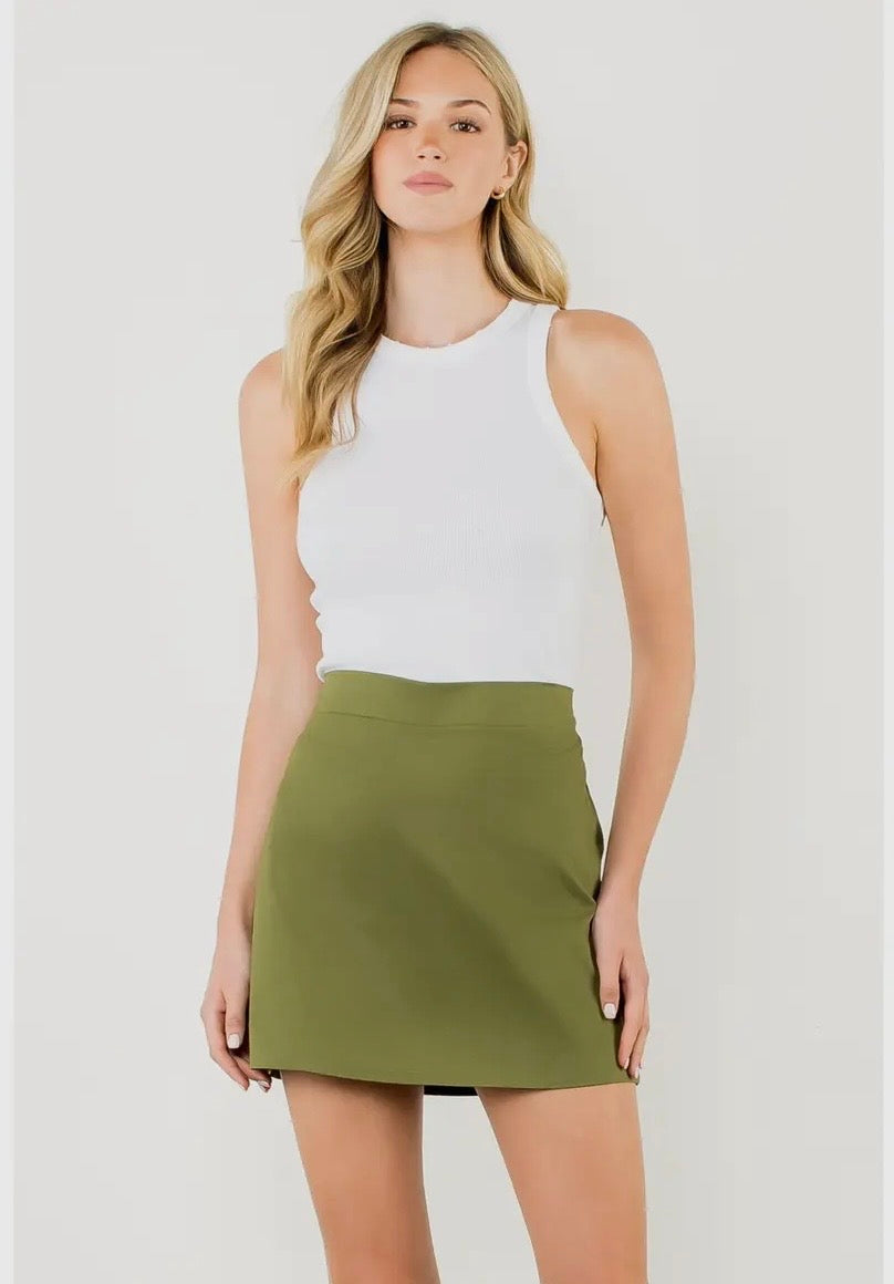 High Waist Stretch Skort