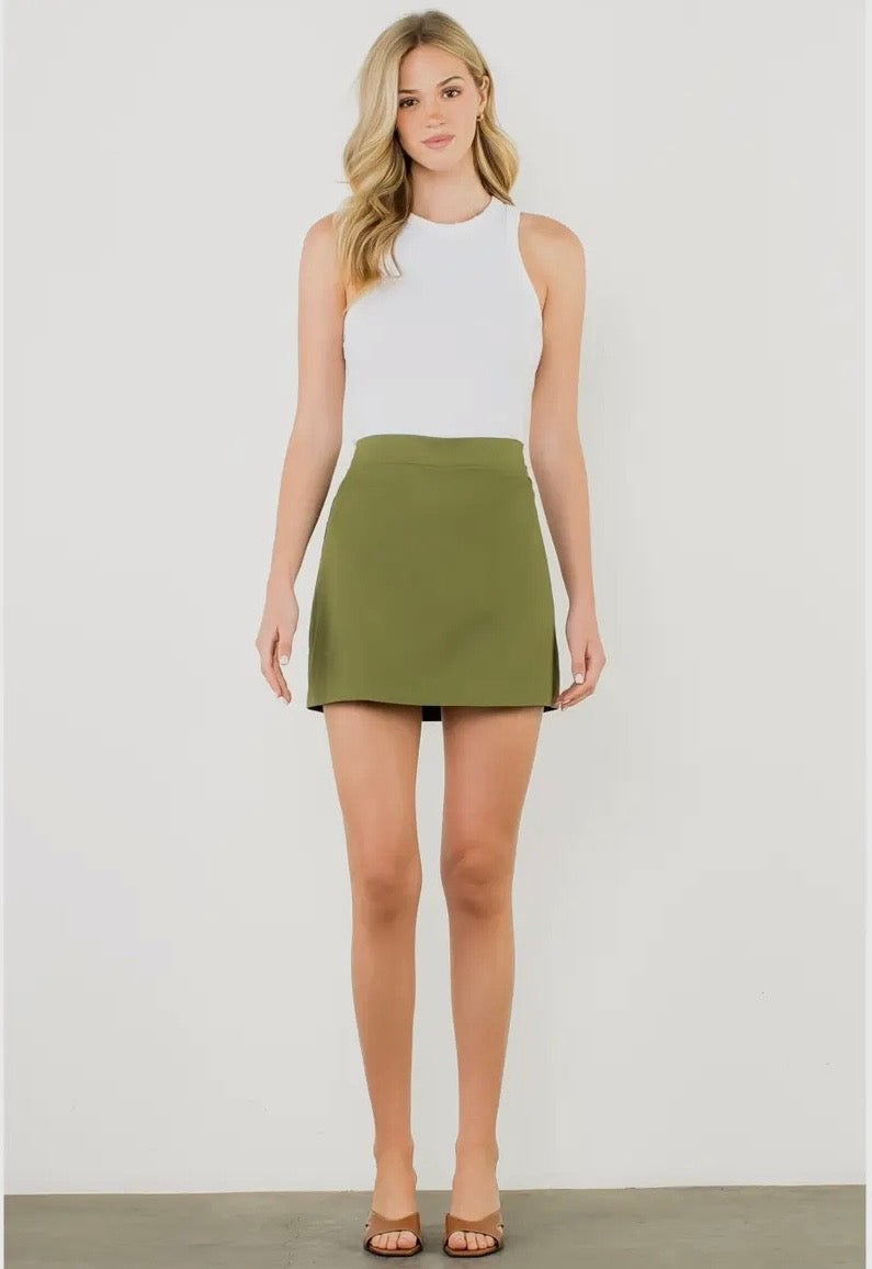 High Waist Stretch Skort