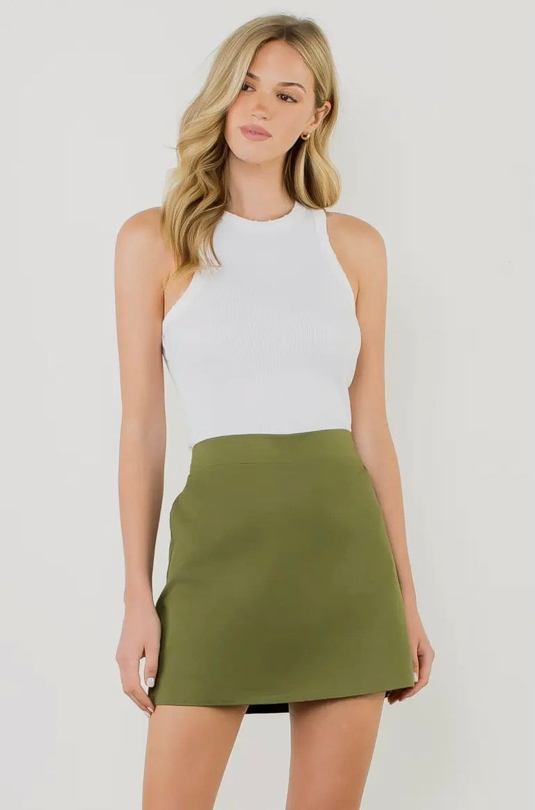 High Waist Stretch Skort