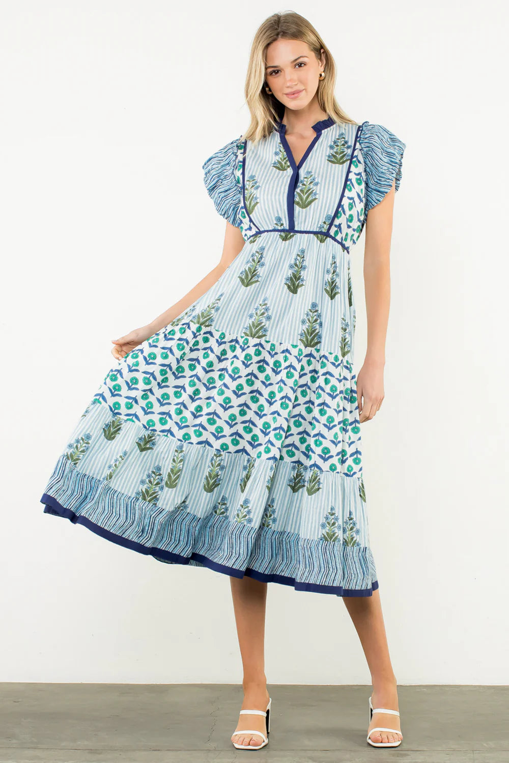 Taylor Flutter Sleeve Maxi Dress