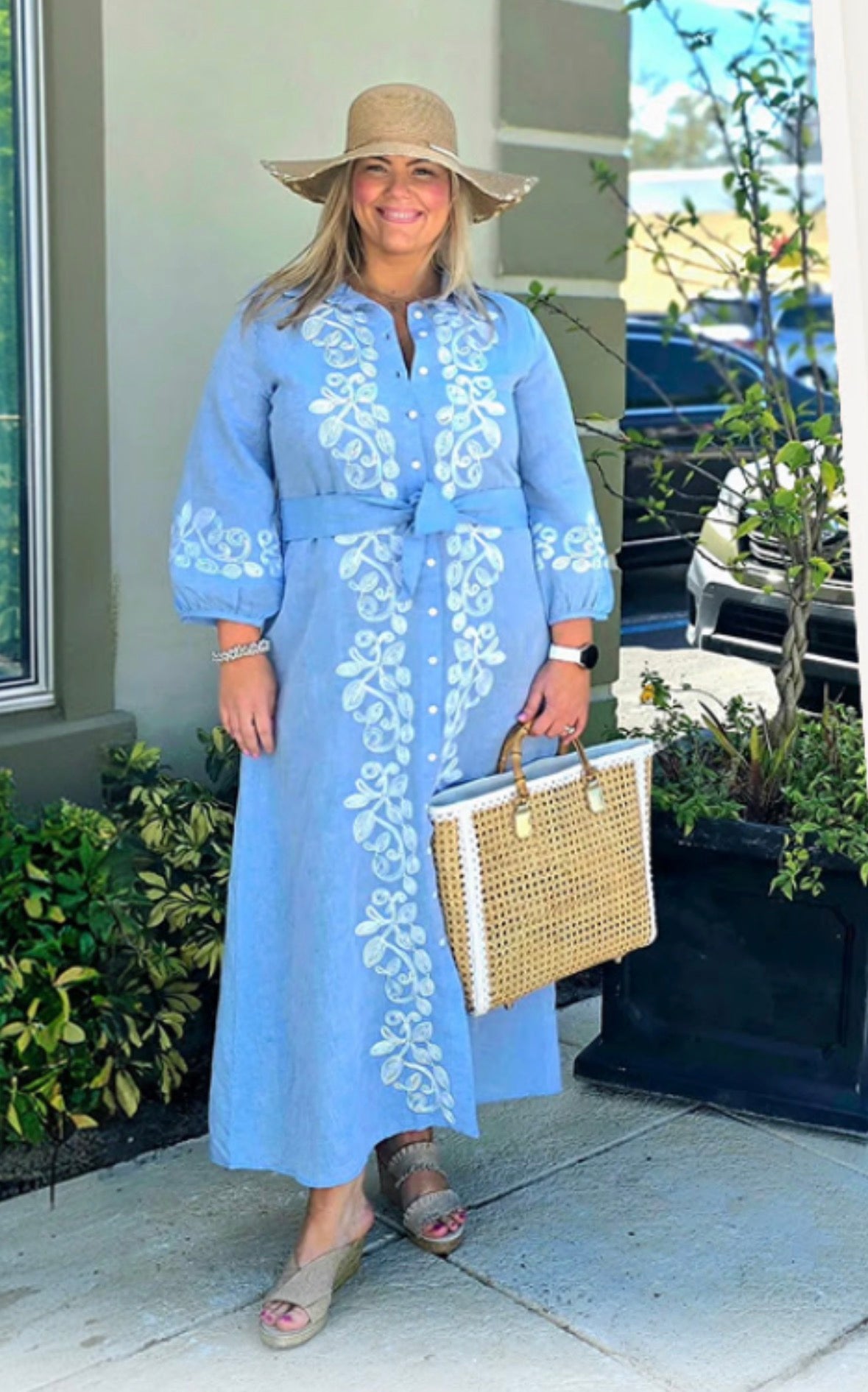 Helen Chambray Dress Blue