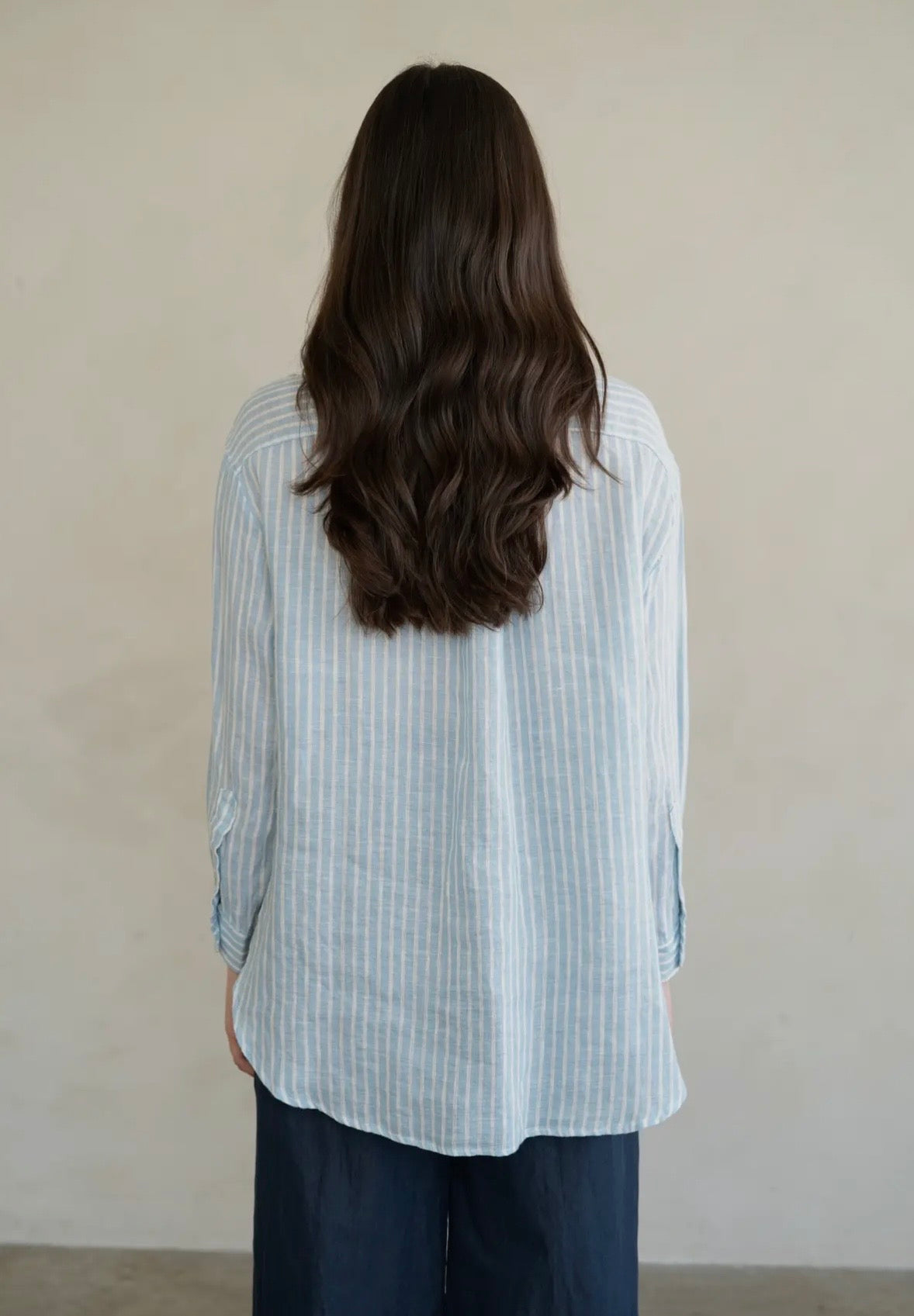 Linen Striped Button Down Shirt