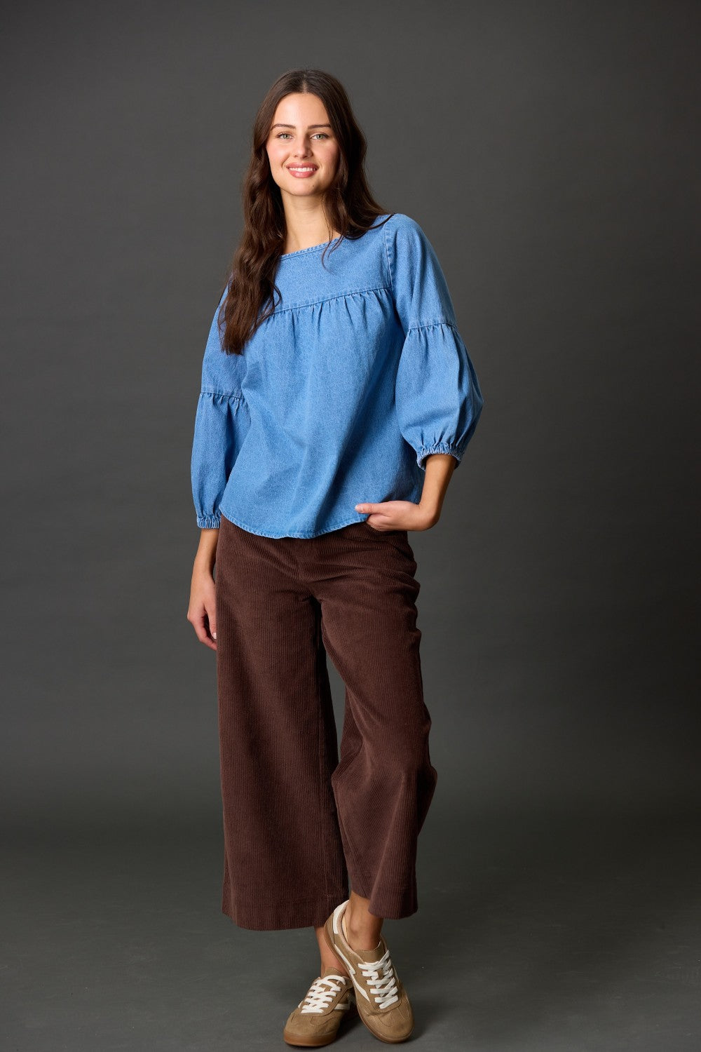 Audrey Denim Top