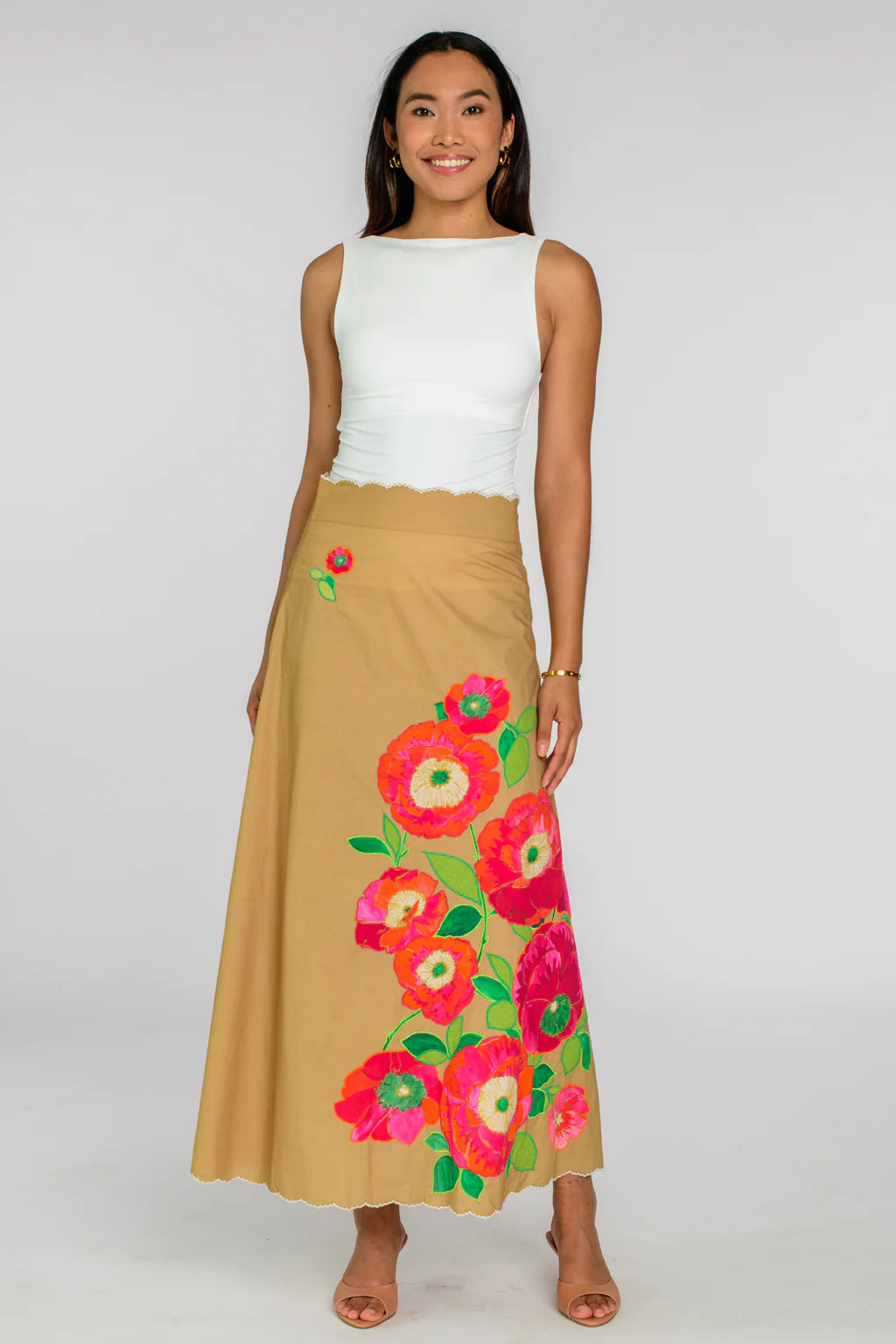 Poppy Patch Iced Coffee Skirt