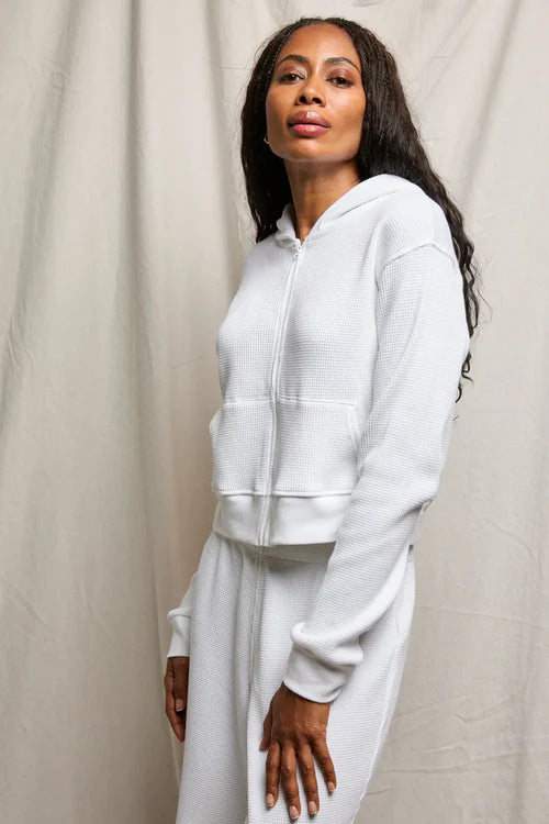 Inez Waffle Zip-Up Hoodie