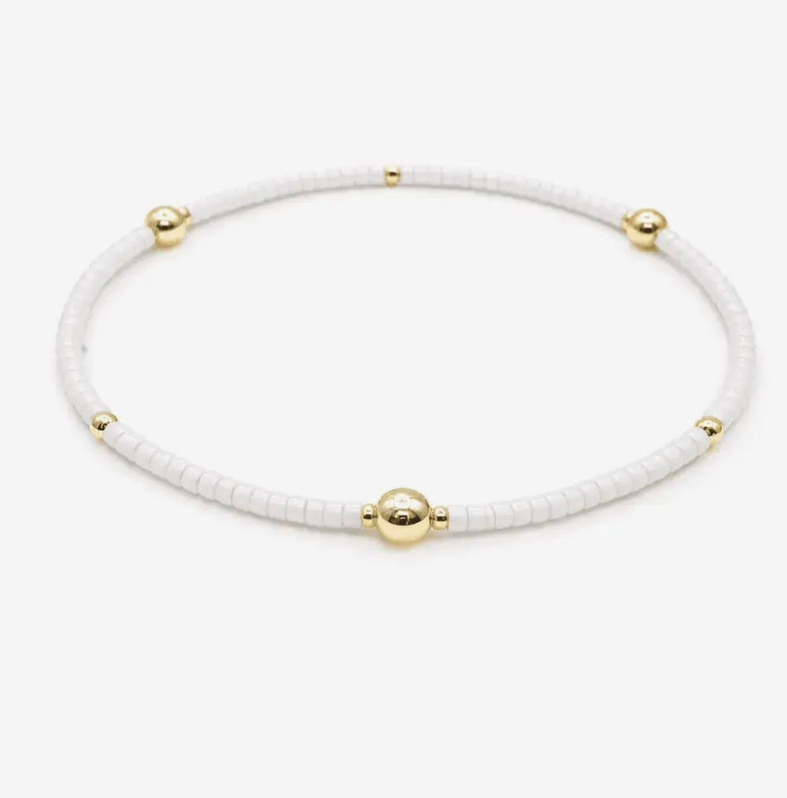 White and Gold Game Day Bracelet