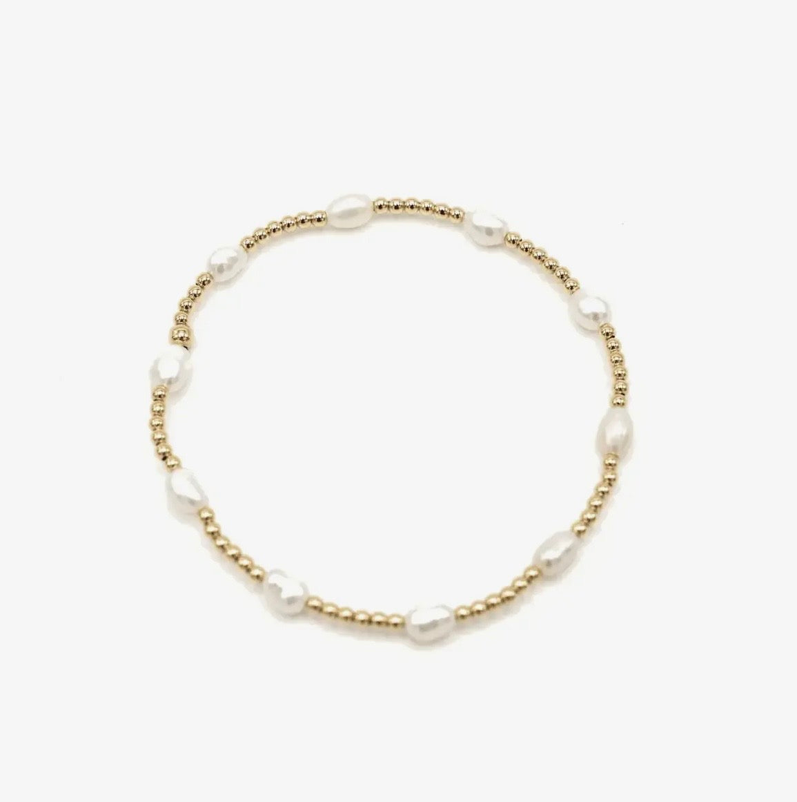 Petite Patterned Rice Pearl Bracelet