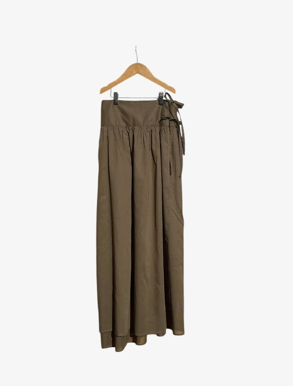 Alcea Wrap & Tie Skirt In Olive