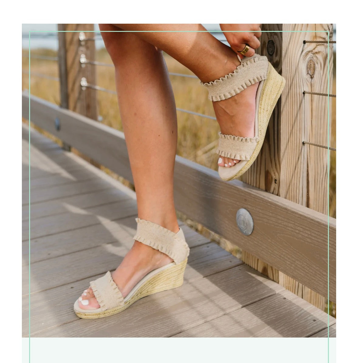 Mana Ruffle Wedge Sandal