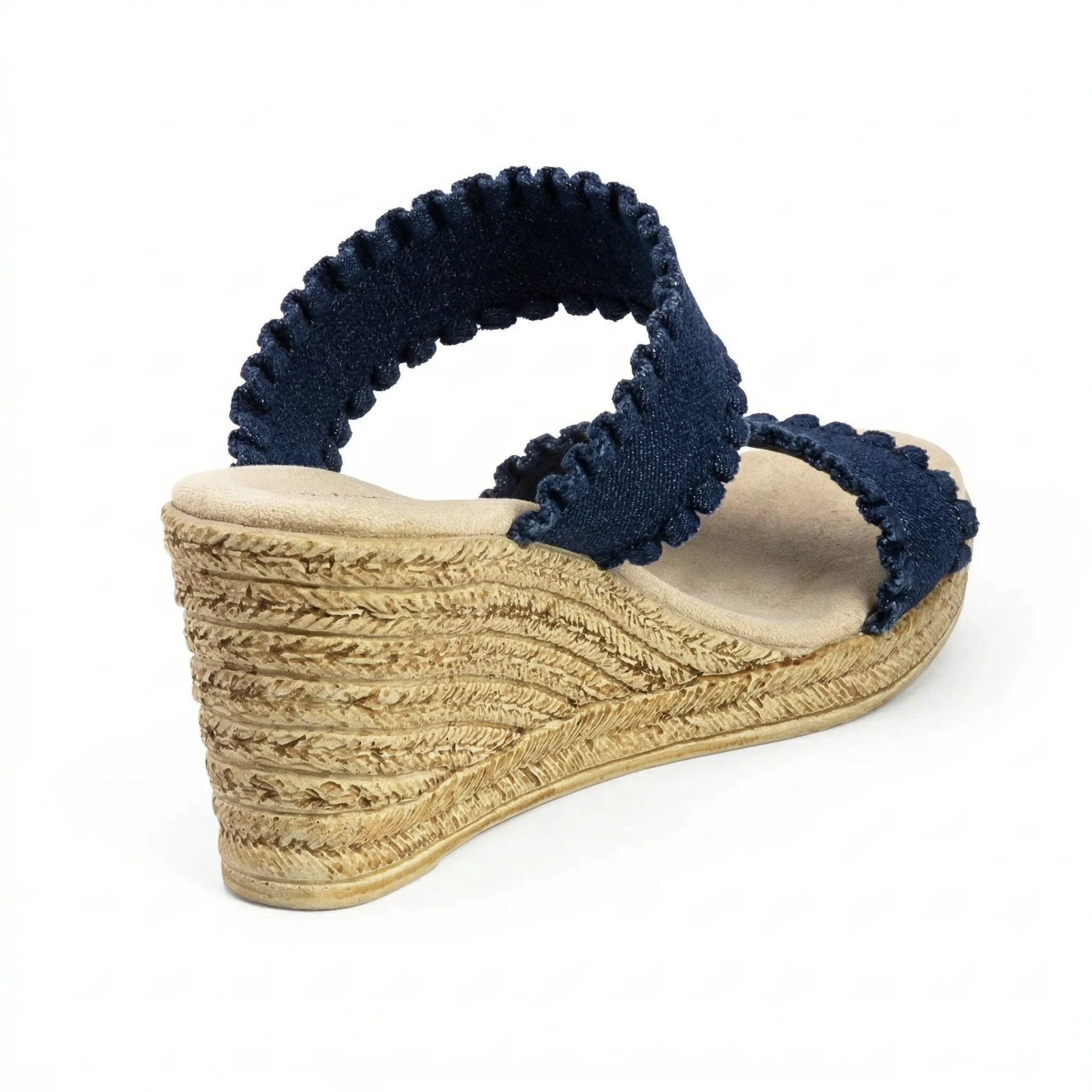 Dorset Backless Wedge Sandal in Denim