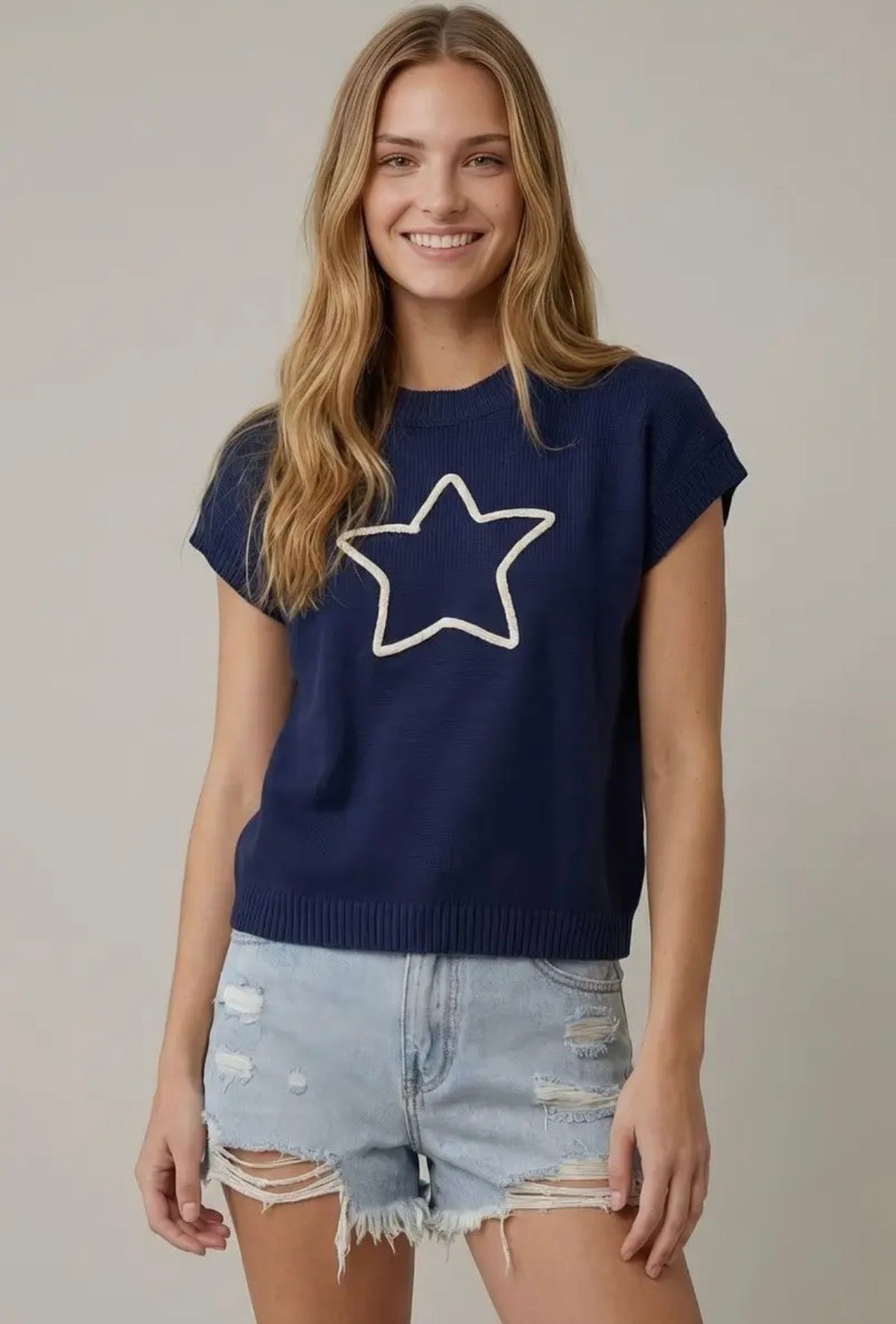Star Sweater in Navy
