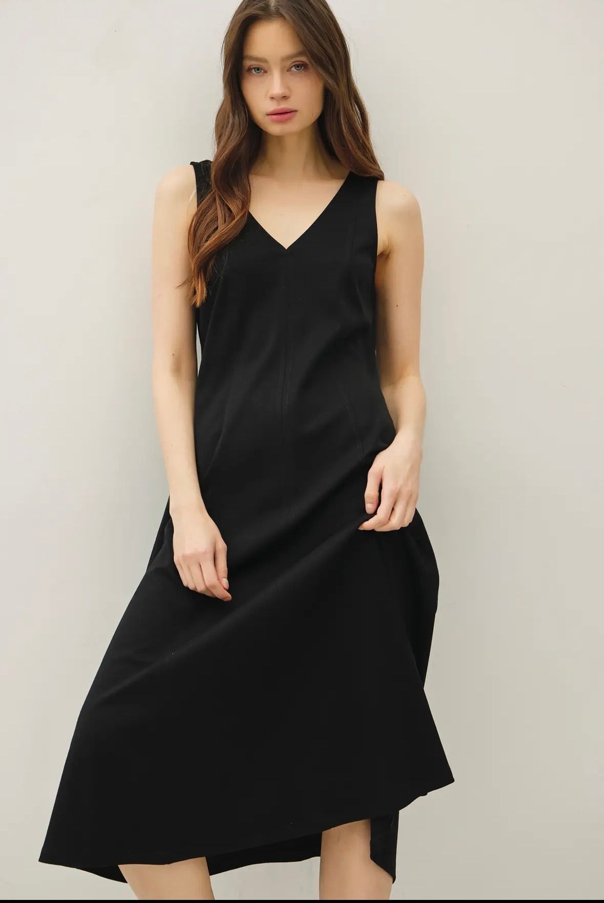 Double V-Neck Dress