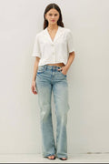 Cropped Linen Short Sleeve Jacket
