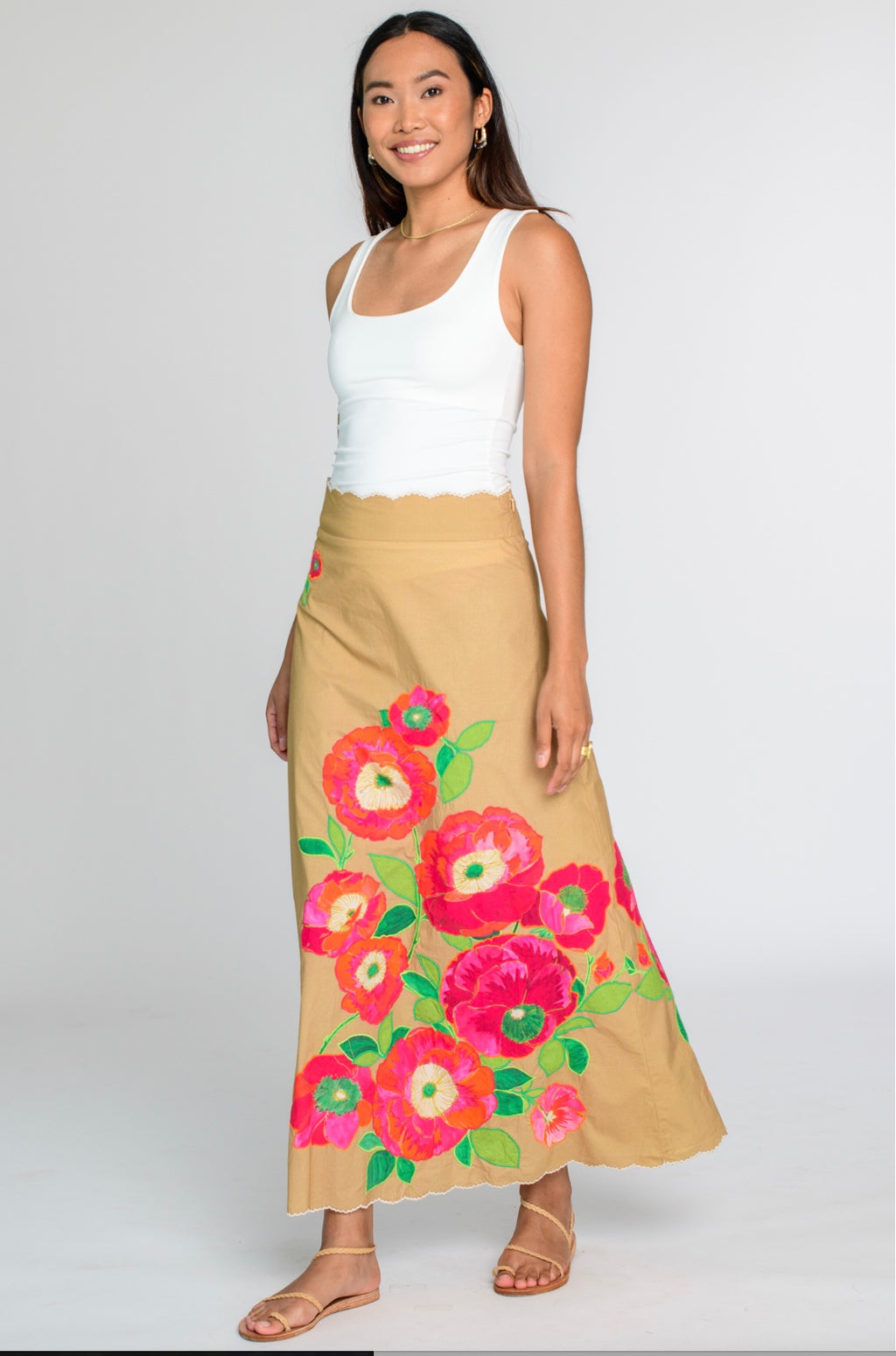 Poppy Patch Iced Coffee Skirt