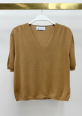 Holly - Light Cotton Sweater in Camel