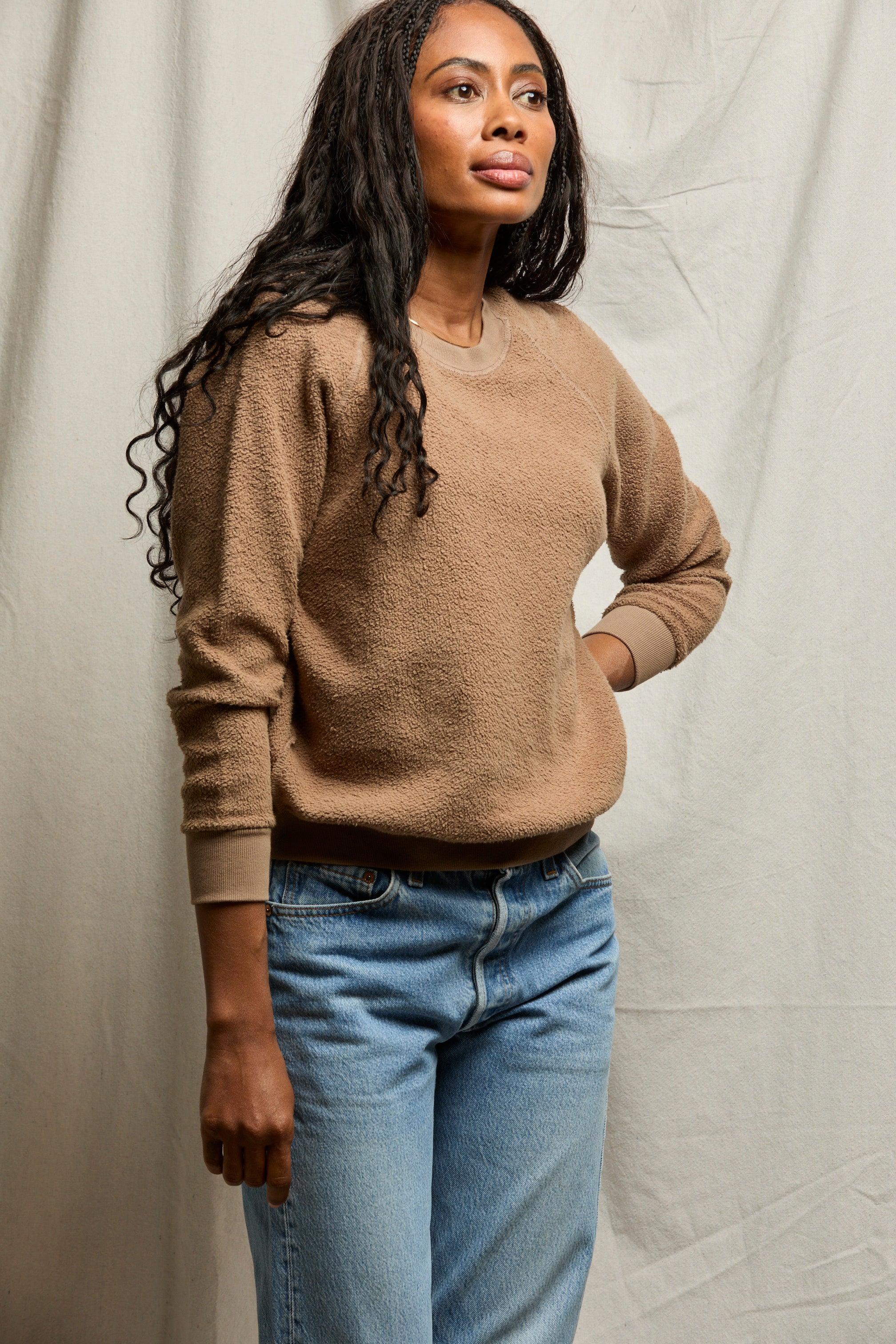 Ziggy Crew Neck Sweatshirt in Mocha