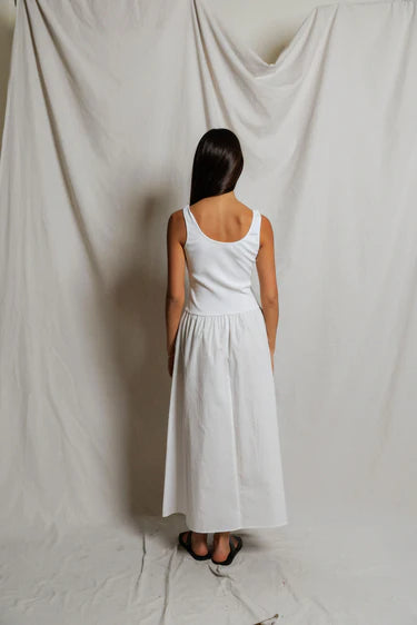Fabiola Tank Dress in White