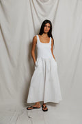 Fabiola Tank Dress in White