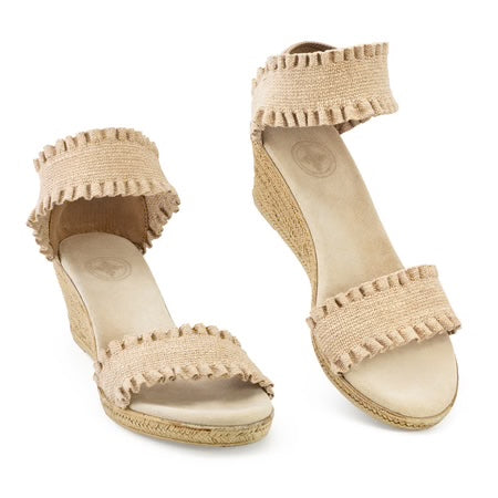 Mana Ruffle Wedge Sandal