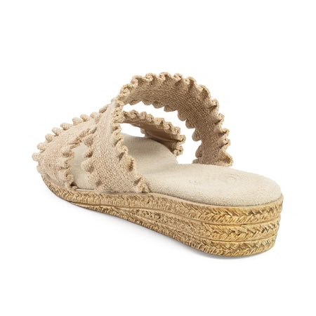 Marsha Flat Sandal in Linen